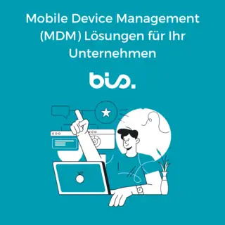 Mitarbeiter arbeitet an einem Laptop mit einem modernen, vereinfachten Design.
