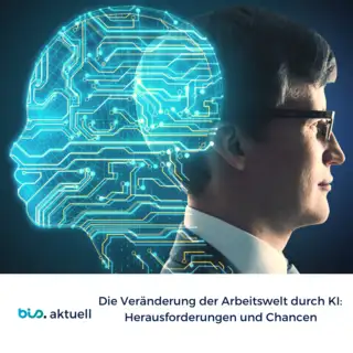 Ein Mitarbeiter, der technologische Innovation und die Zukunft der Arbeit repräsentiert.
